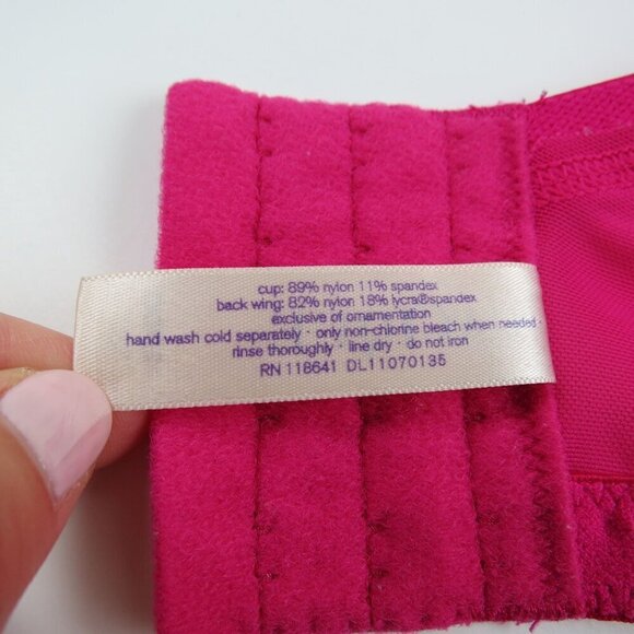 CACIQUE Women's Magenta Pink Hearts Full Coverage Underwire Bra 42DDD - Picture 7 of 7